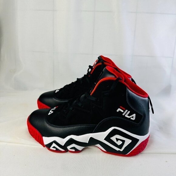 Fila Mens MB Black Lace Up Mid Top Athletic Basketball Shoes Size US 9 - Picture 4 of 12